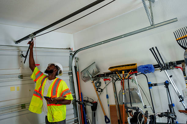 Professional Garage Door Panel Replacement technician working in Massapequa, NY